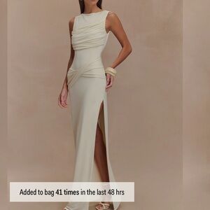 MESHKI henley ivory dress maxi